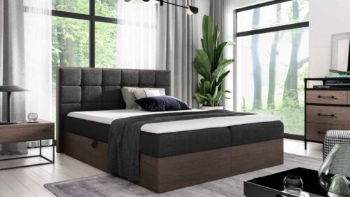 Bed with built-in mattress (continental) Wood 1 (dark oak)