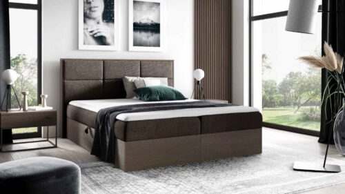 Bed with built-in mattress (continental) Wood 2 (dark oak)