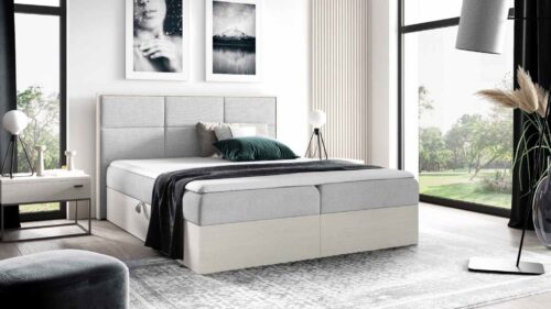 Bed with built-in mattress (continental) Wood 2 (Nordic teak)