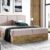 Lova su įmontuotu čiužiniu (continental) Wood 2 (šviesaus ąžuolo spalvos)