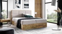 Lova su įmontuotu čiužiniu (continental) Wood 2 (šviesaus ąžuolo spalvos)