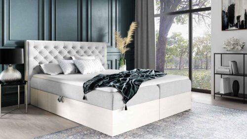 Bed with built-in mattress (continental) Wood 3 (Nordic teak)