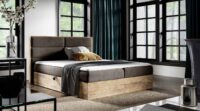 Lova su įmontuotu čiužiniu (continental) Wood 5 (šviesaus ąžuolo spalvos)