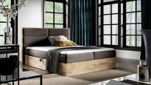 Bed with built-in mattress (continental) Wood 5 (light oak)