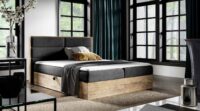 Lova su įmontuotu čiužiniu (continental) Wood 5 (šviesaus ąžuolo spalvos)