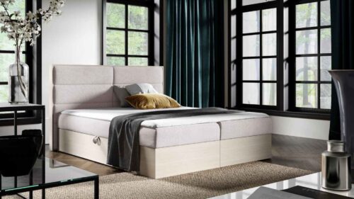 Bed with built-in mattress (continental) Wood 5 (Nordic teak)