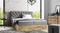 Lova su įmontuotu čiužiniu (continental) Wood 7 (šviesaus ąžuolo spalvos)