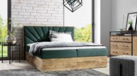 Lova su įmontuotu čiužiniu (continental) Wood 7 (šviesaus ąžuolo spalvos)