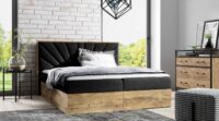 Lova su įmontuotu čiužiniu (continental) Wood 7 (šviesaus ąžuolo spalvos)