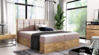 Bed with built-in mattress (continental) Wood 1 (light oak color)
