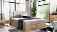 Bed with built-in mattress (continental) Wood 1 (light oak color)