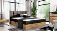 Bed with built-in mattress (continental) Wood 1 (light oak color)