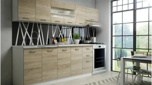 Кухонный гарнитур PERLA 260, белый/дуб