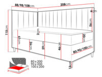 Bed with built-in mattress (continental) Maja 3