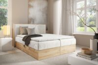 Lova su įmontuotu čiužiniu (continental) Wood 11 (šviesaus ąžuolo spalvos)