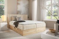 Lova su įmontuotu čiužiniu (continental) Wood 11 (šviesaus ąžuolo spalvos)
