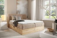 Lova su įmontuotu čiužiniu (continental) Wood 11 (šviesaus ąžuolo spalvos)