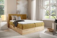 Lova su įmontuotu čiužiniu (continental) Wood 11 (šviesaus ąžuolo spalvos)