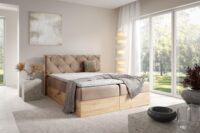 Lova su įmontuotu čiužiniu (continental) Wood 12 (šviesaus ąžuolo spalvos)