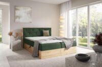 Lova su įmontuotu čiužiniu (continental) Wood 12 (šviesaus ąžuolo spalvos)