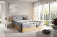 Lova su įmontuotu čiužiniu (continental) Wood 12 (šviesaus ąžuolo spalvos)