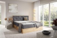 Lova su įmontuotu čiužiniu (continental) Wood 12 (šviesaus ąžuolo spalvos)