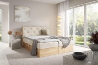 Lova su įmontuotu čiužiniu (continental) Wood 12 (šviesaus ąžuolo spalvos)