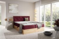 Lova su įmontuotu čiužiniu (continental) Wood 12 (šviesaus ąžuolo spalvos)