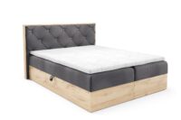 Lova su įmontuotu čiužiniu (continental) Wood 12 (šviesaus ąžuolo spalvos)